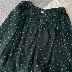 Old Navy Forest Green Floral Top